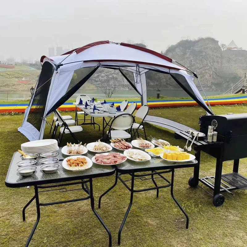 Dome Canopy Large Tent Outdoor Extra Large Camping Awning Outdoor Sun Protection Hiking Rainproof Pavilion Anti-Mosquito