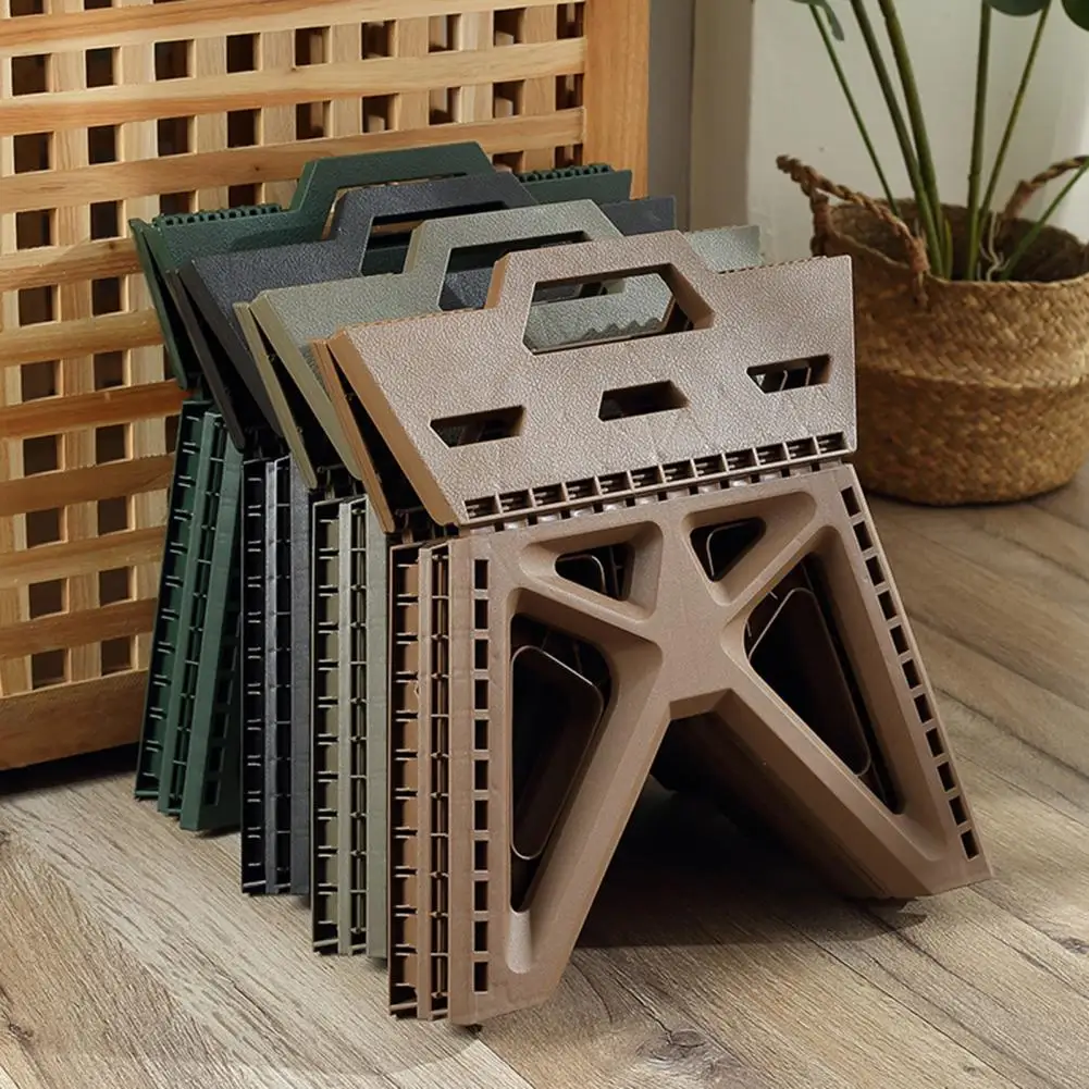 Folding Step Stool Strong Load-bearing Heavy-Duty Chair Travel Use Compact Collapsible Chair Handle Camping Supplies