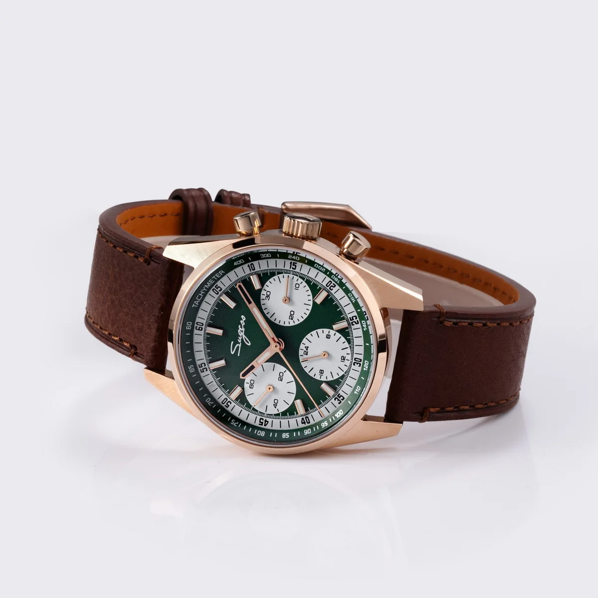 Sugess Mens Watch 38mm Chronograph Mechanical Wristwatches Tianjin Gooseneck Movement Sapphire Crystal Roulette Dial S465 new S8d83b893665b4cc78900fbfe4209398ah