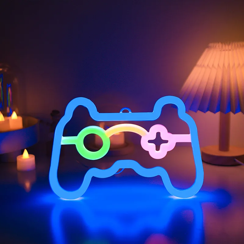 Enseigne au néon Gamer, contrôleur de jeu, lampe au néon pour salle E-sport, USB ou batterie 62, lampe de table, LED de jeu pour la décoration intérieure