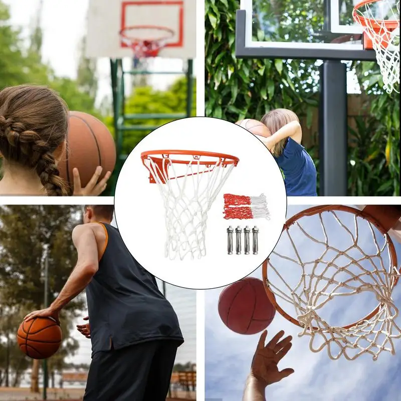 Basketball Hoop 35/45CM Hanging Basketball Hoop Wall Mounted Goal Hoop Rim Net Sports Netting Indoor Outdoor Wall Mounted Easy Installation