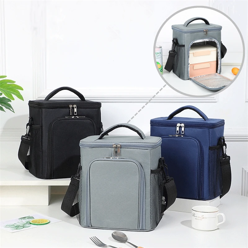 8.7L Double Layer Thermal Insulated Bag for Lunch Large Capacity Work Food Carrier Bento Dinner Container Picnic Cooler Tote Bag