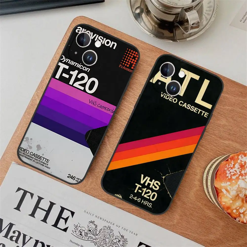 Vintage VHS Tape-Inspired Shockproof Silicone Phone Case Cover