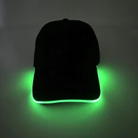 Glowing Baseball Cap NightClub Masquerade Riding Light Up Supplies Hip-hop Black Hat Led Sports Glowing Fibre Baseball Hats 2