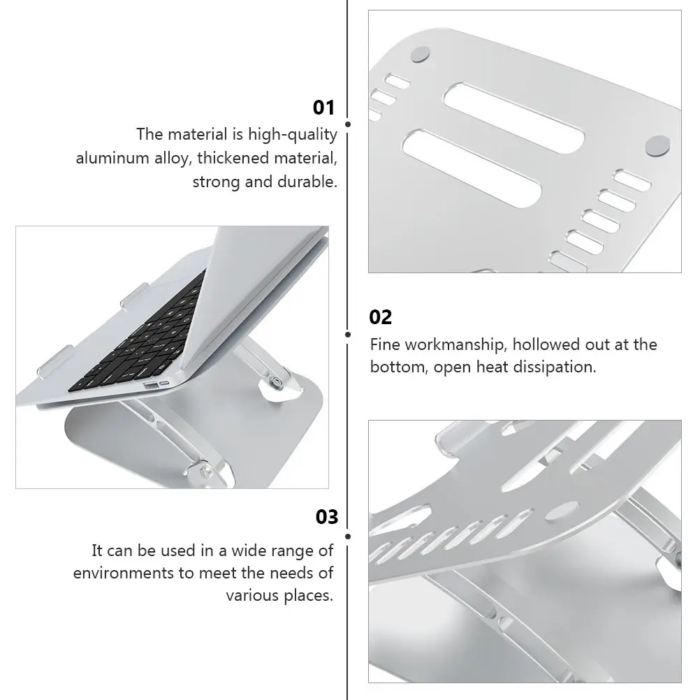 알루미늄 노트북 스탠드 휴대용 컴퓨터 홀더를 지원하는 스탠드 사무용품 합금 랙