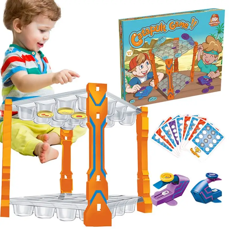 

Catapult Board Game Competitive Table Game For Multiplayer Disk Launching Hand-Eye Coordination Toys For 4-6 Years Kids Tabletop