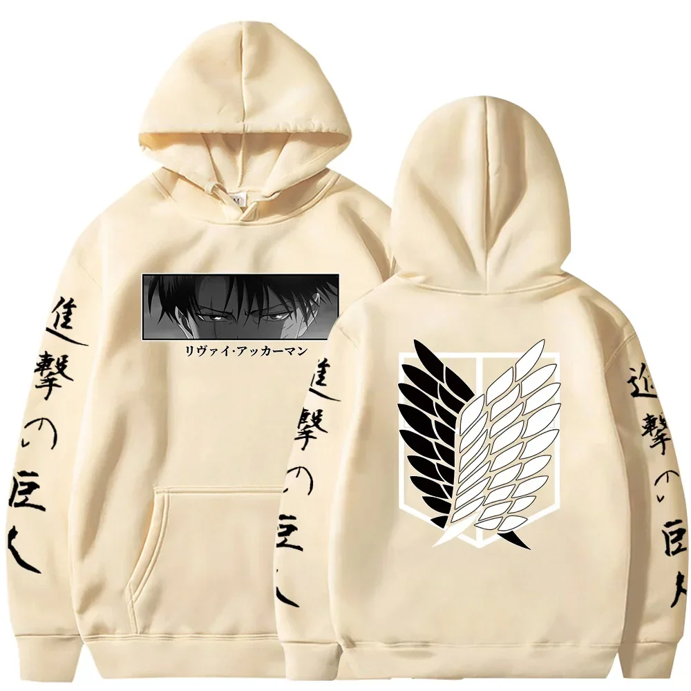 Attack on Titan Levi Kyojin No Shingeki Anime Print Hoodie Sweatshirt Men Women Harajuku Pullover Plus Size 2