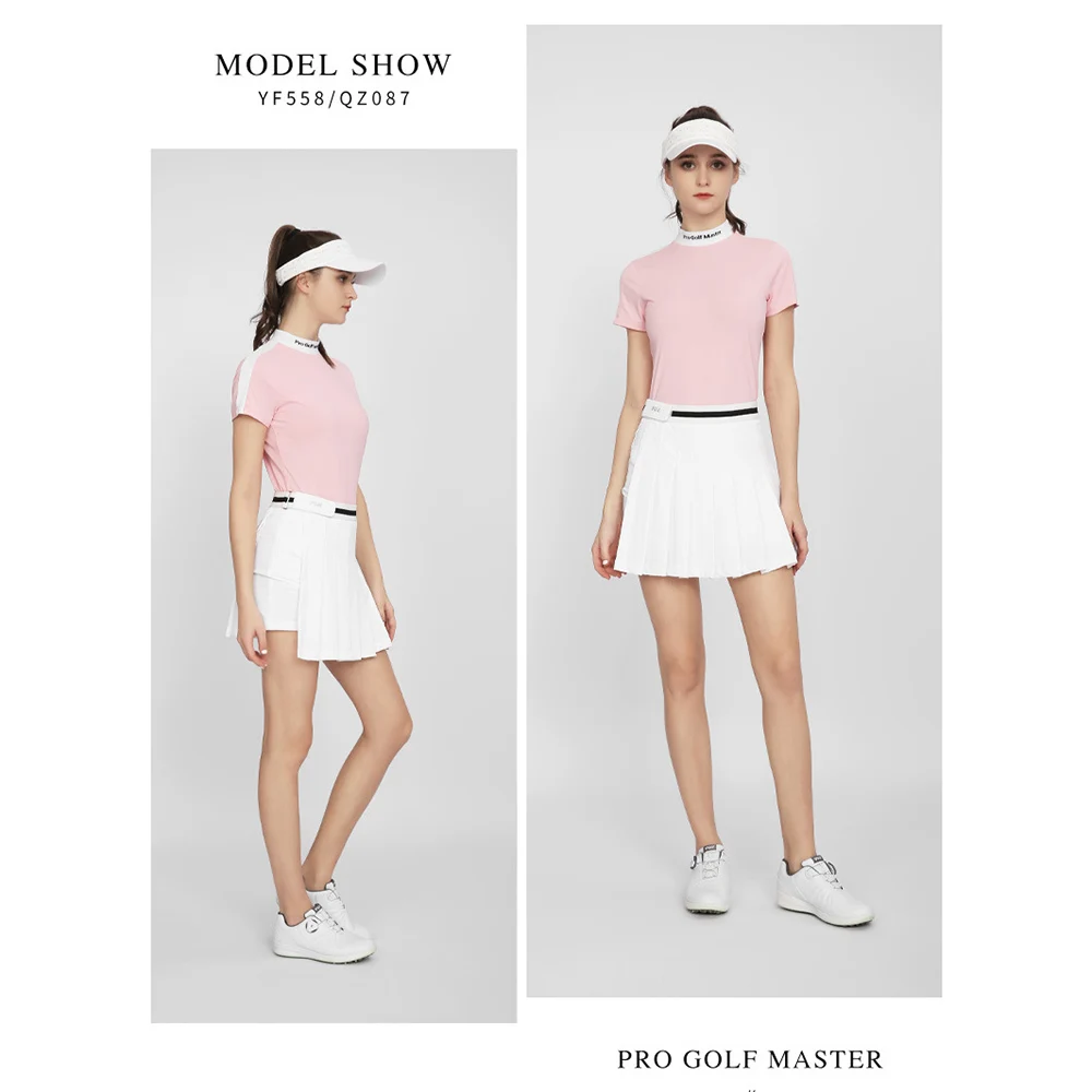 Women Golf Clothing PGM Golf Women's T-Shirts Sports Leisure Summer Short Sleeve Lady Elasticity Quick Dry Breathable YF558 S-XL
