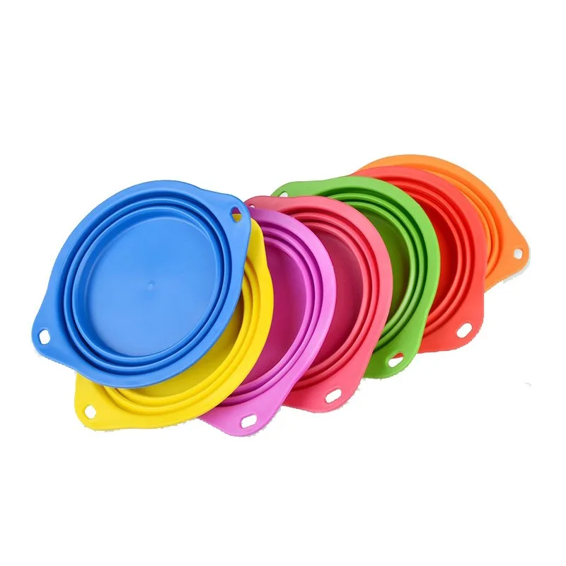 2PCS Portable Silicone Folding Bowl, Heat-resistant Bowl, Solid Color Salad Bowl, Multifunctional Portable Bowl