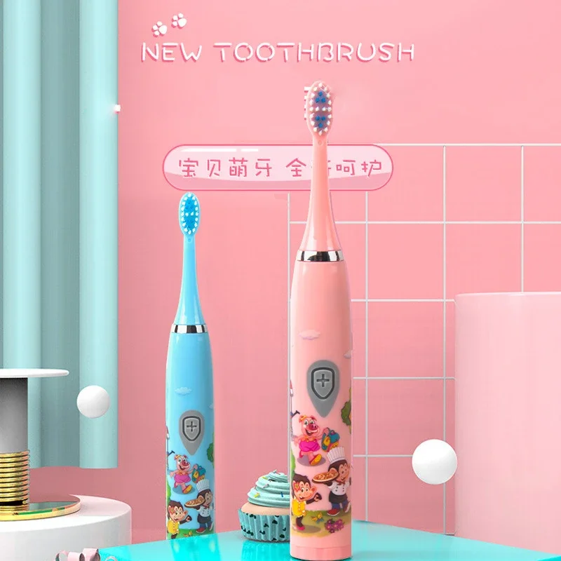 Children's 360° Cartoon Electric Toothbrush with Extra Brush Heads & Gentle Oral Care Massage