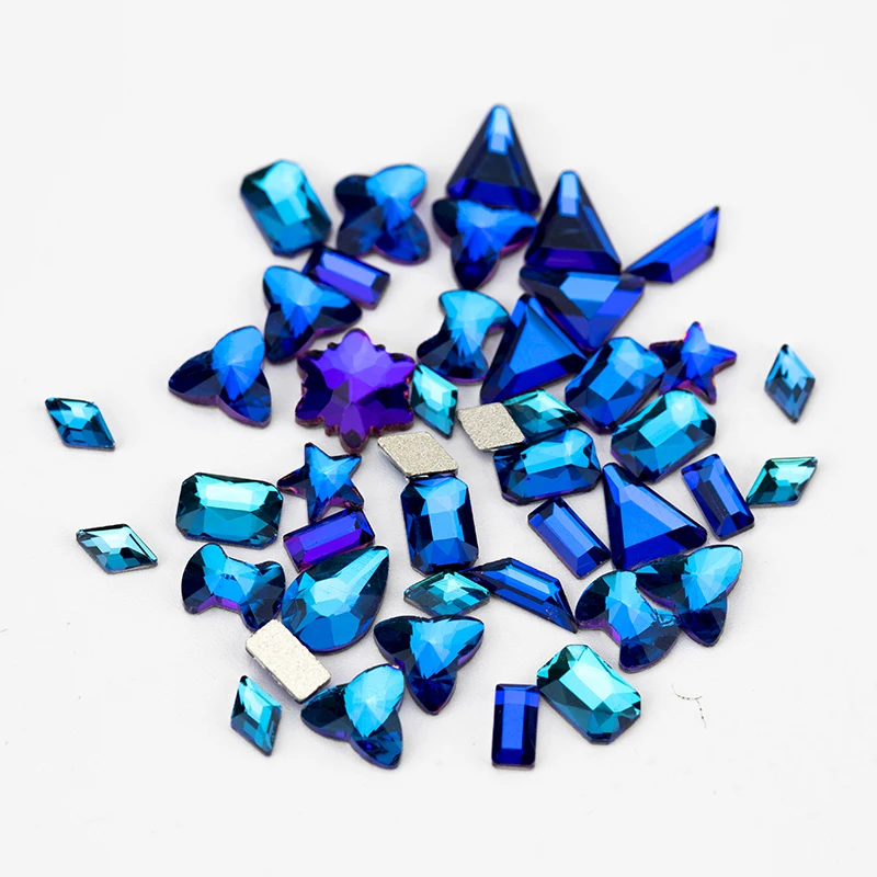 VDD 100 Stück/500 Stück Mix Form Farbe Glas Kristall Nicht HotFix Strass Strass Glitzer Steine Dekoration DIY Nail Art Zubehör – Detail 29