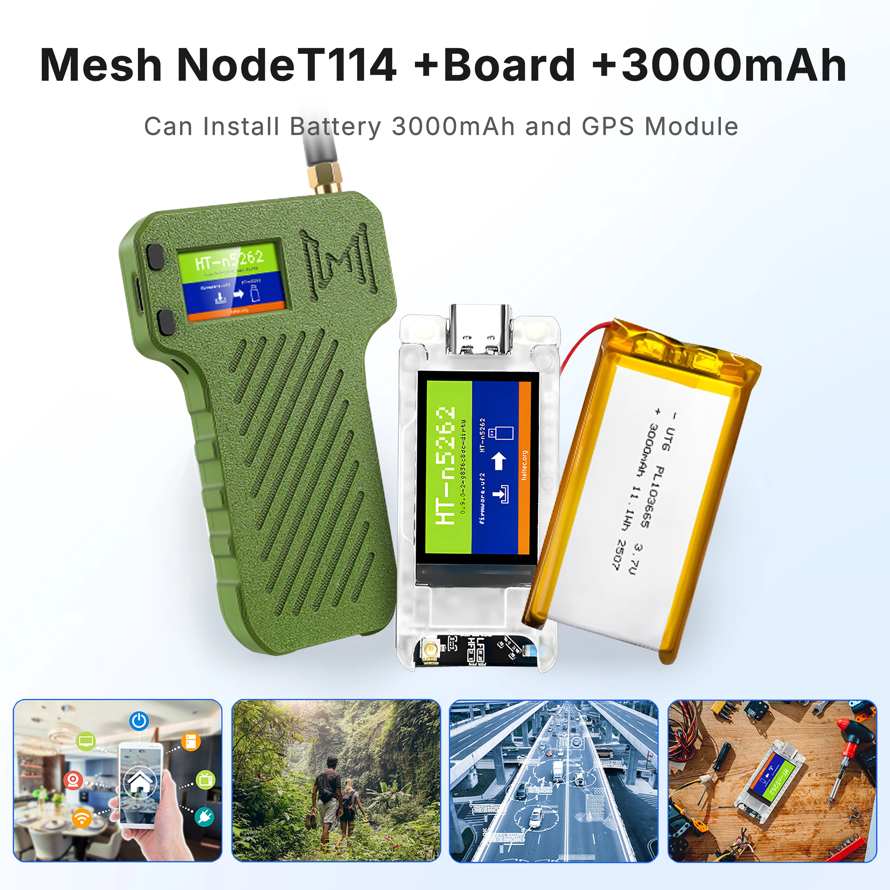 Heltec T114 V2 nRF52840 SX1262 1.14 Inch Display Tracker Nordic Support Meshtastic LoRaWAN LoRa Arduino Dev-board