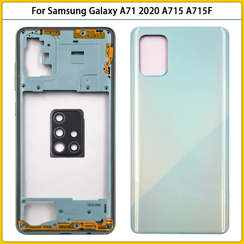 

For Galaxy A71 2020 A715 A715F Plastic Middle Frame Chassis Battery Back Cover Housing Case Door Camera Lens Adhesive