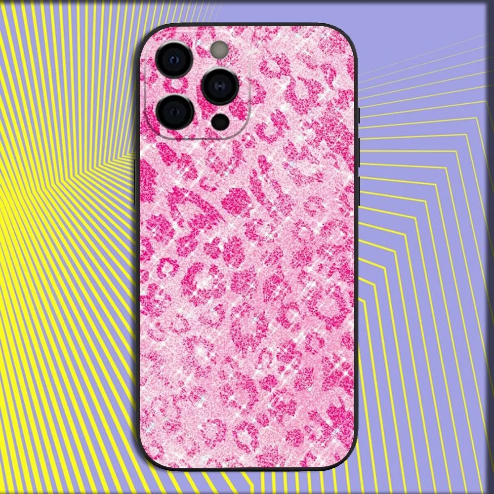 Leopard Pink Tiger Soft Black Phone Case Cover