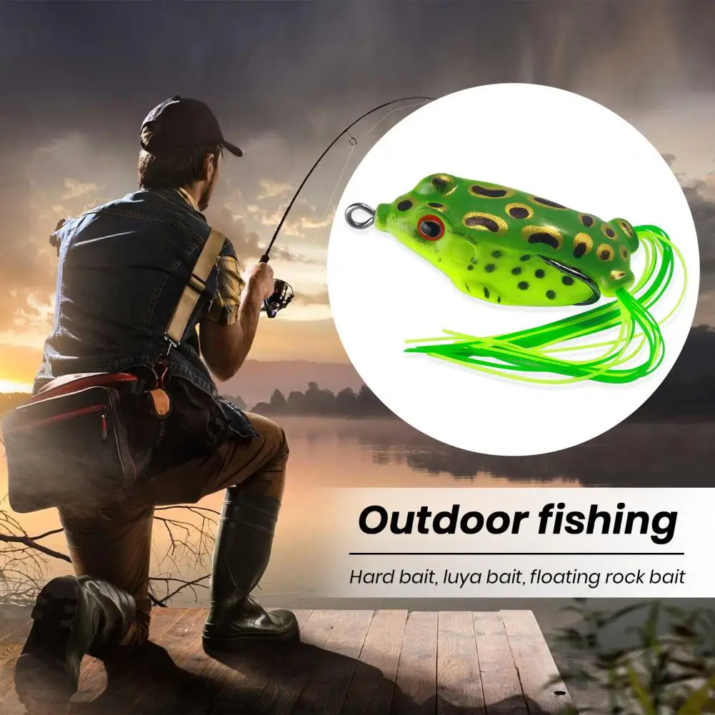 

Compact Fishing Bait Sharp Hook Bite Resistant Blackfish Frog Bionic Lure Ribbon Design Bionic Bait Outdoor Fishing