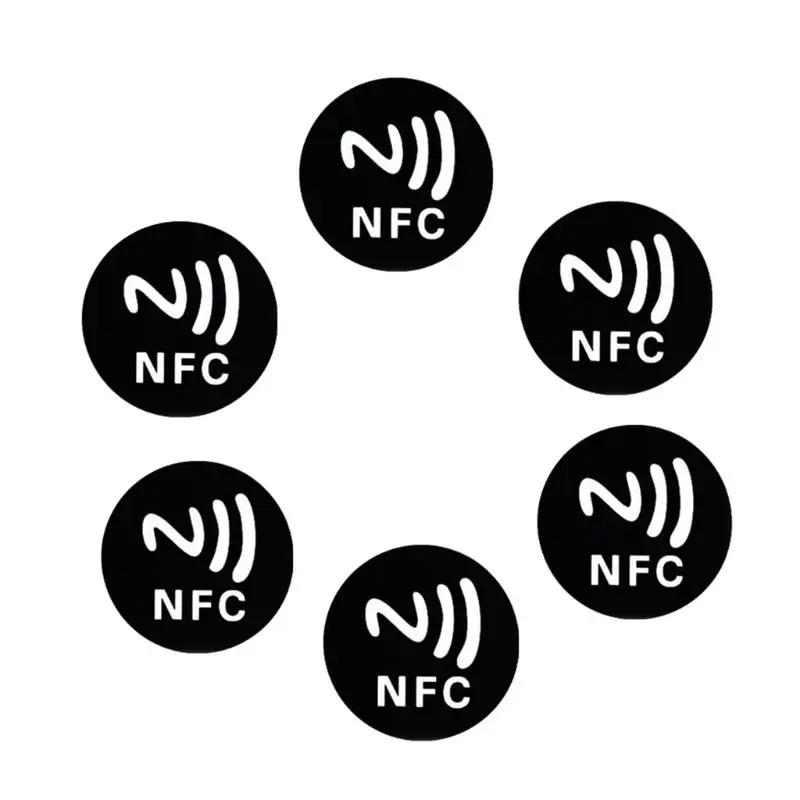 

H7EC 6PCS NTAG 213 Stickers Adhesive Round Tags Card for IOS13 TagMo