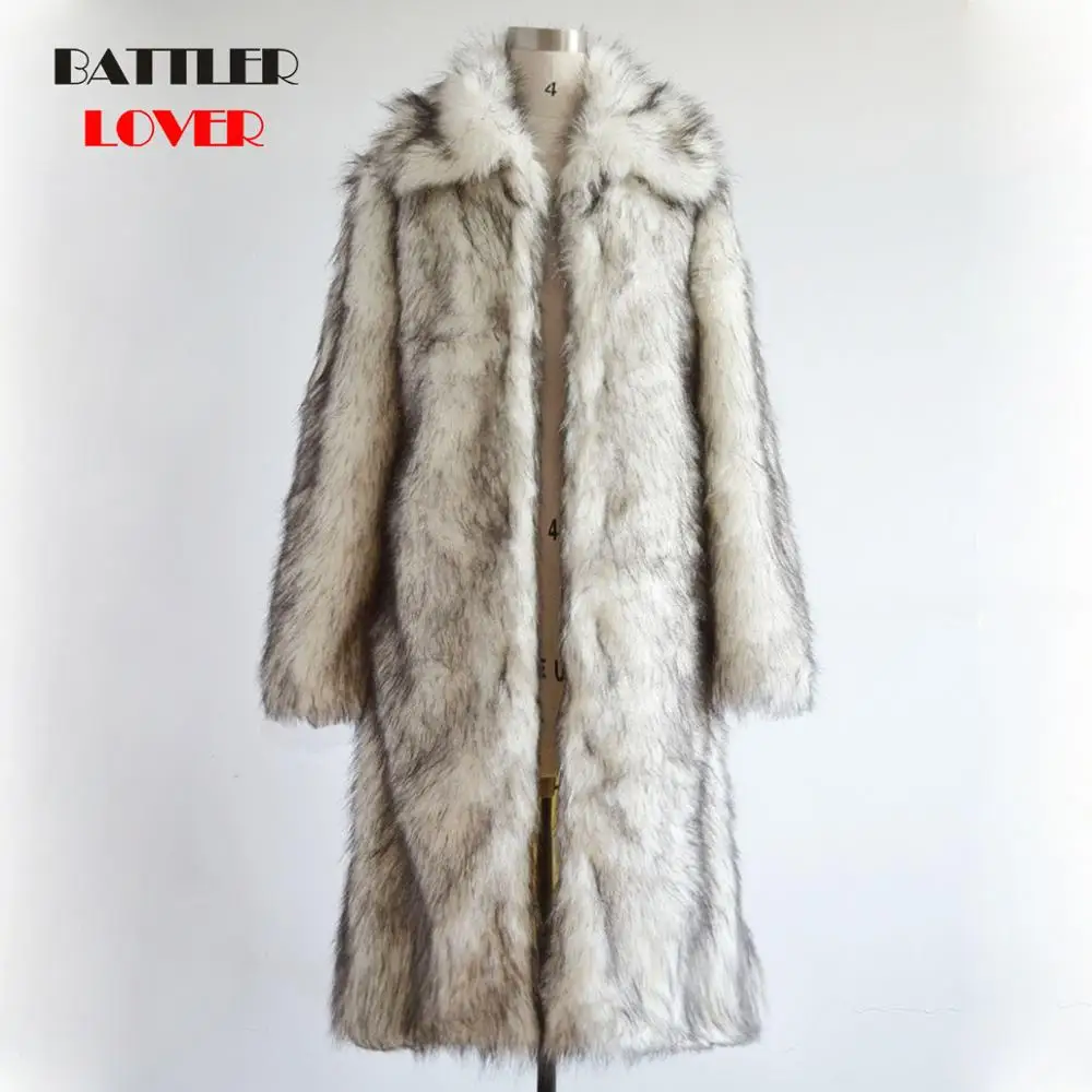 

2023 Mens Artificial Fox Fur Coat North Winter Faux Fur Outwear Windbreaker Fur Coat Men Punk Parka Jackets Homme Warm Overcoats