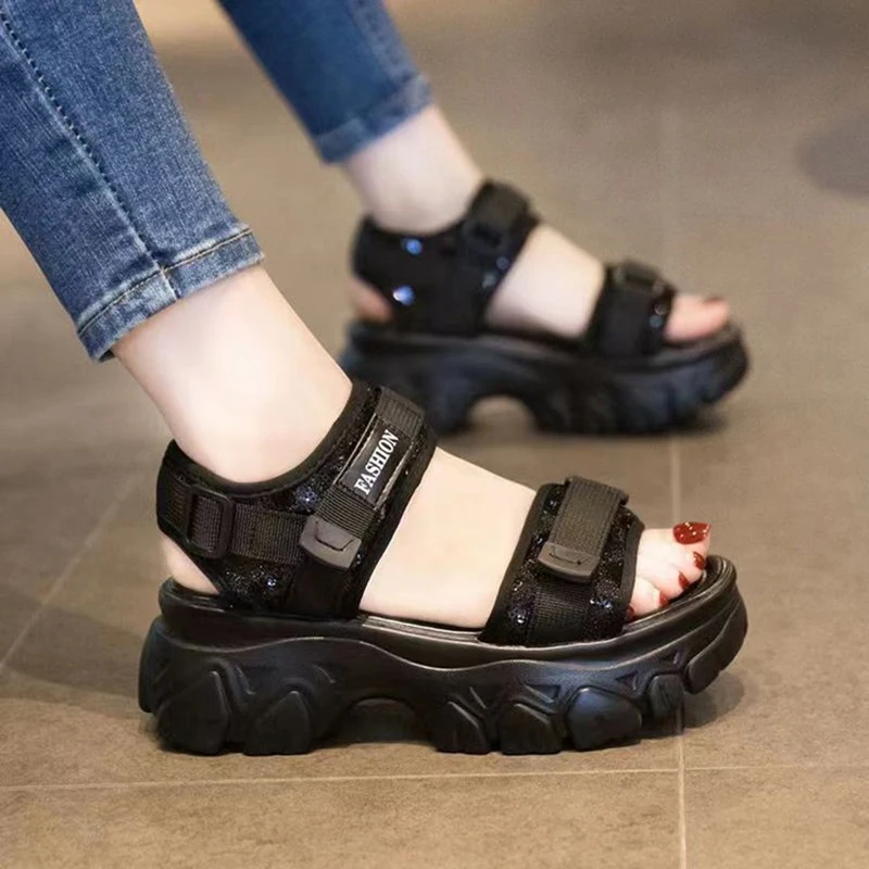 

Summer Sandals Beach Flip Flop High Platform Casual Sandals Women Summer Wedge Sandals Transparent Breathable Walking Slippers