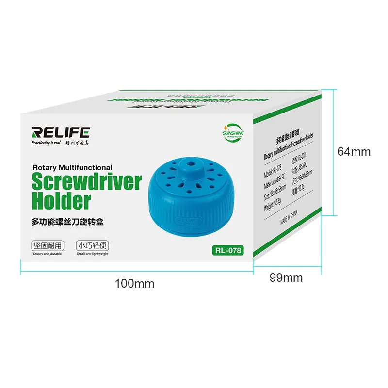 RELIFE Multifunctional Screwdriver Bit 360°Rotary Box Magnetic ABS Plastic Storage Phone Repair Parts Too