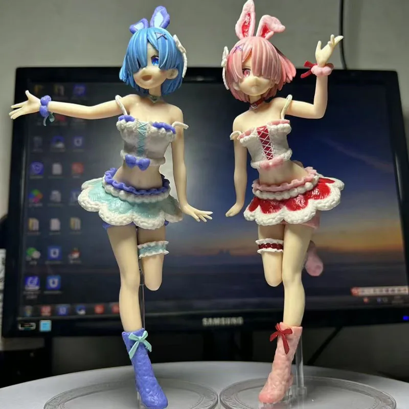 

Re:life In A Different World From Zero: Rem/ram Bunny Girl Figure Model To Set Up Room Decoration Children's Toys Christmas Gift