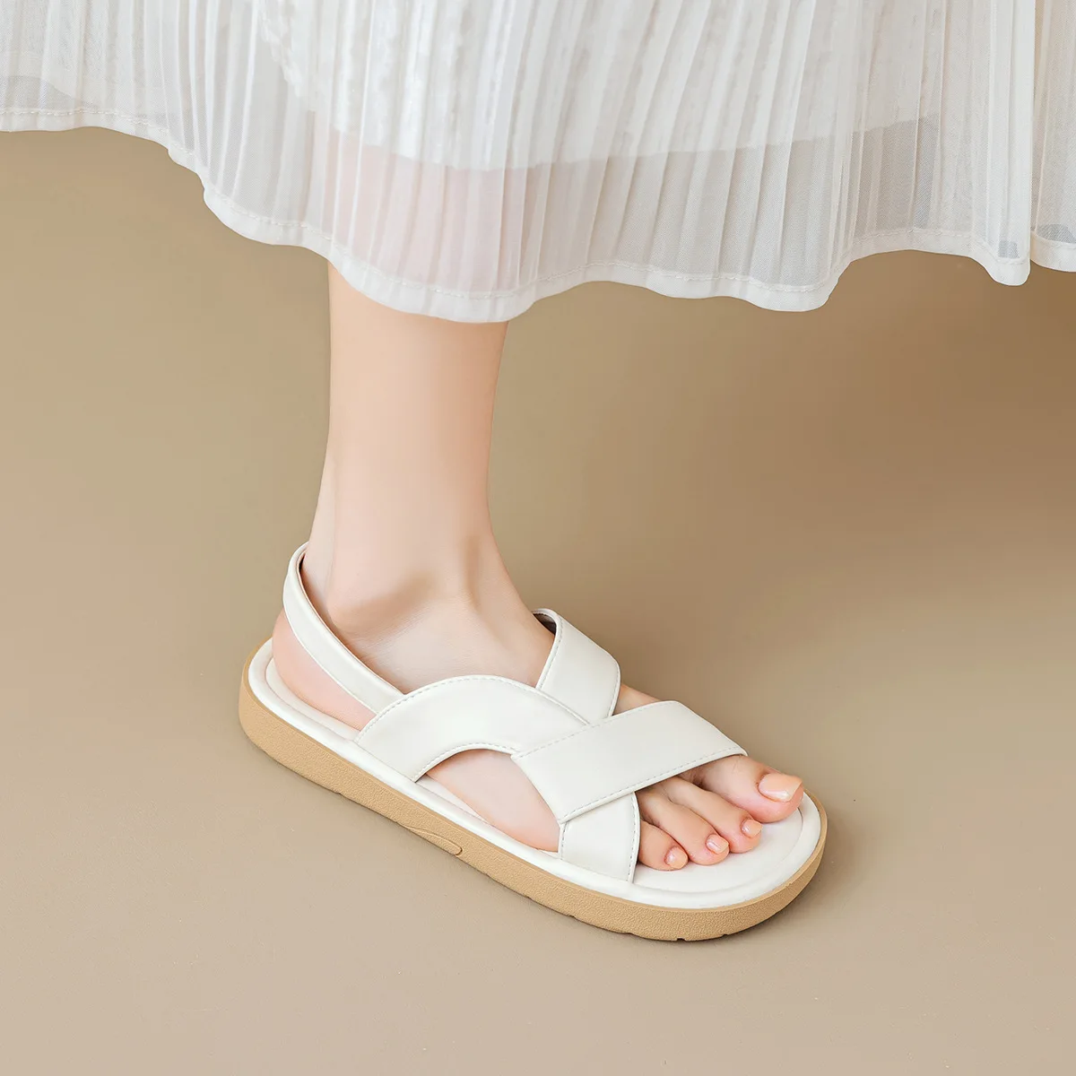 Summer Women's Outdoor Flat Sandals Korean Style Simple Fashion Size 41-43 women sandals women flats