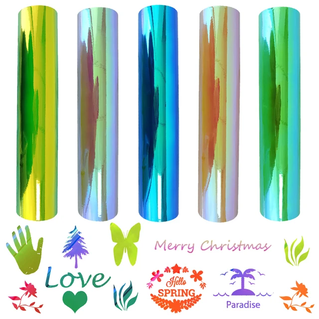 Xfx Htv 6 Pcs 12 X 10 Holographic Rainbow Adhesive Vinyl Permanent Craft  Vinyl For Cricut Silhouette Decal Signs Stickers Diy - Decorative Films -  AliExpress