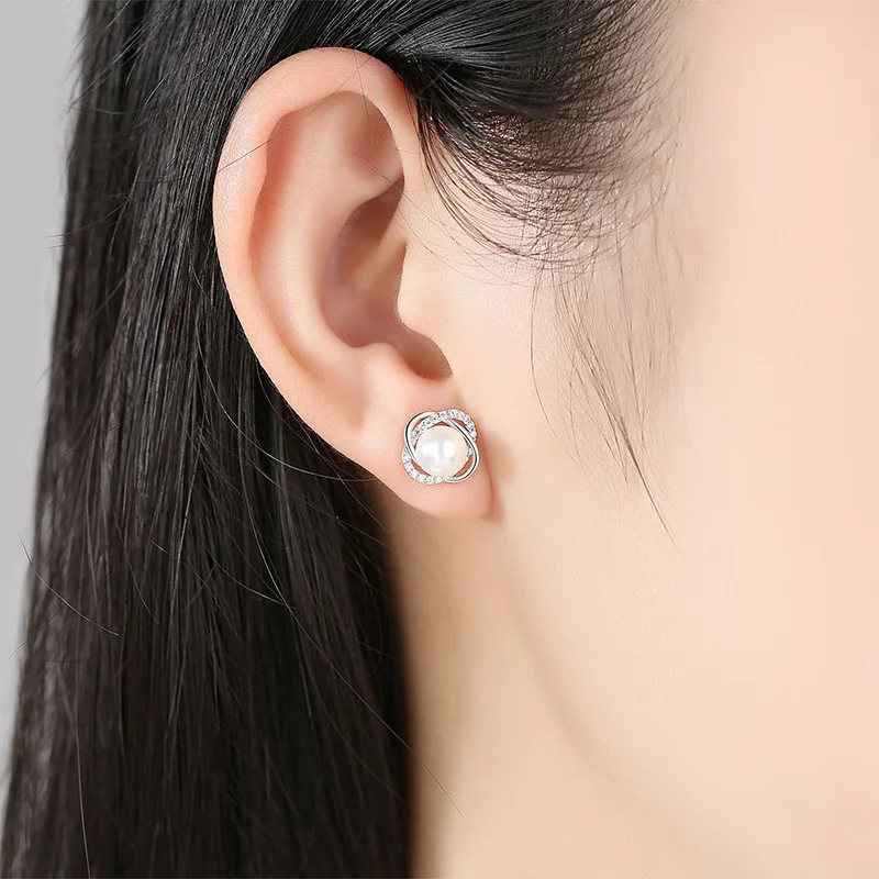 Real 925 Sterling Silver Crystal Jewelry New Cross Circle