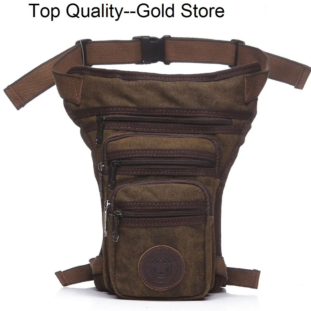 

High Quality Men's Canvas/Nylon Drop Leg Bag Messenger Shoulder for Trekking Motorcycle Riding Belt Hip Bum Fanny Waist Pack