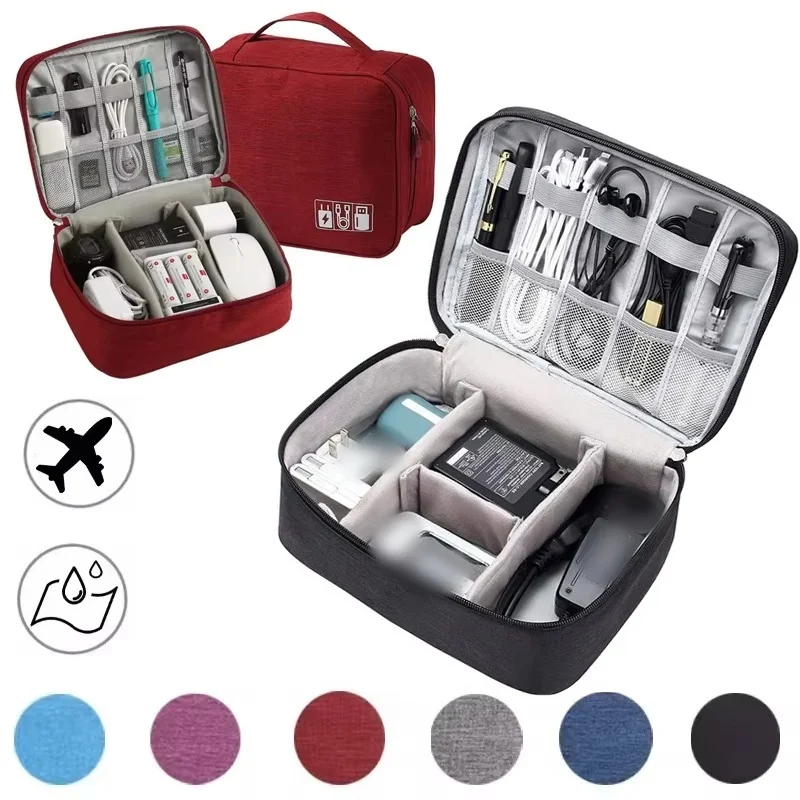 Borsa Portacavi da Viaggio Multifunzionale, Organizer Digitale Portatile Impermeabile per Cavi USB, Caricabatterie e Accessori Elettronici