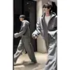 Autumn New Men's Clothing Trendy Air Layer Hooded Sweatshirt Loose Silhouette Long-sleeved Jacket Couple Sports and Leisure Suit 5