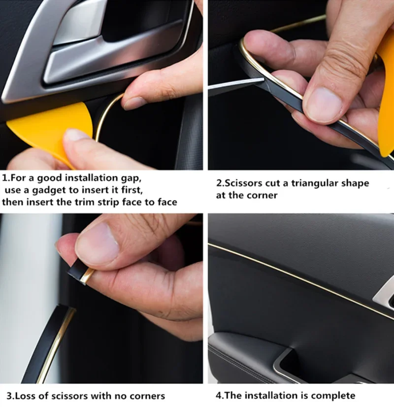 5M Universal Car Dashboard Door Edge Insert Trim Styling For BMW 1 3 4 5 7 Series X1 X3 X4 X5 X6 E39 E46 E53 E60 E90 F15 F30 F35