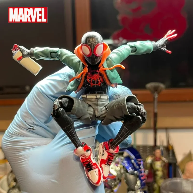 

Marvel Cartoon Miles Morales Sentinel Anime Figure Action Model Ornaments Spider-verse Peni Parker Movable Doll Toy Gift