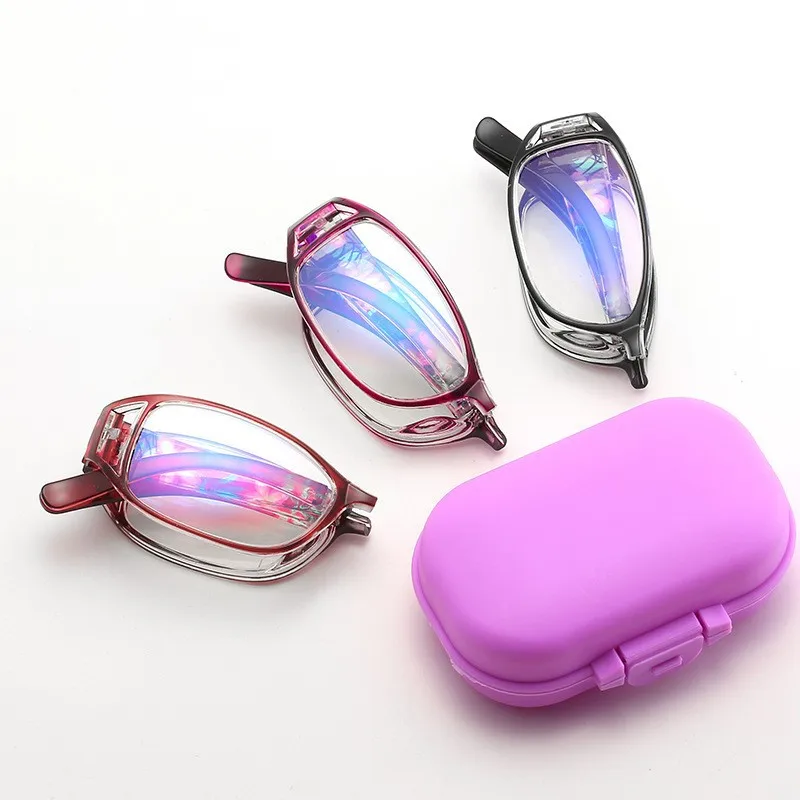 2023 New Fashion Folding Reading Glasses Men Women Anti Blue Ray Anti-fatigue Full Frame Portable Eyeglasses with Original Box