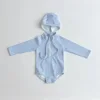 5428 Korean Baby Swimsuit 2025 Spring Summer New Boys and Girls Cute Printed Checkered Polka-dot Sun-proof One-piece Swimsuit 5