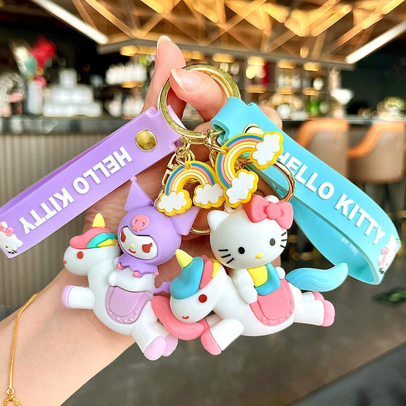 

Kawaii аниме брелок Hello Kitty Melody Kuromi Cinnamoroll держатель брелок автомобильный брелок для телефона подвесные Ювелирные изделия Подарки для детей