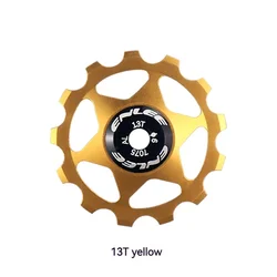 Vibrant Aluminum Alloy Bicycle Rear Derailleur Guide Wheel with Ceramic Bearings (13T gold)