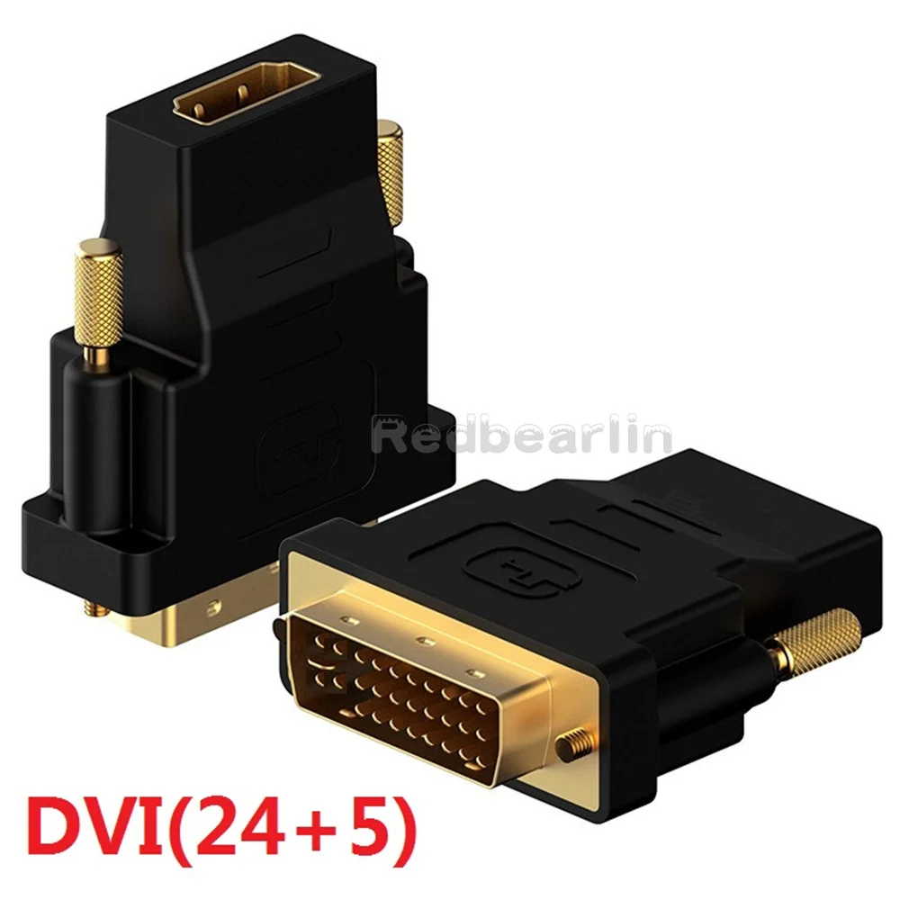 

100Pcs DVI 24+5 male to HDMI-compatible Female Converter DVI Adapter Support 1080P For HDTV Projector Gold Plated Adapter