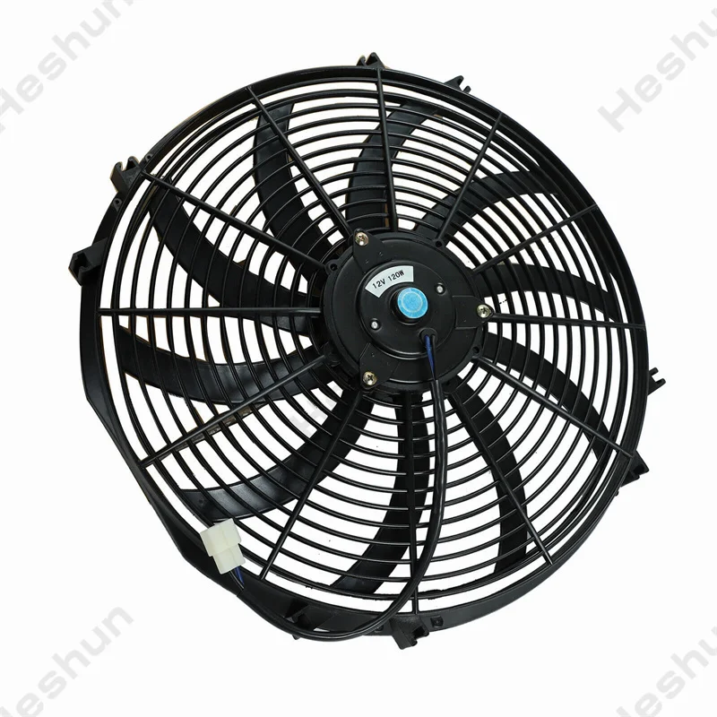 16" Inch 12V 120W Universal Condensing Fan Slim Push Pull Electric Radiator Cooling Fan Mount Kit 2000RPM
