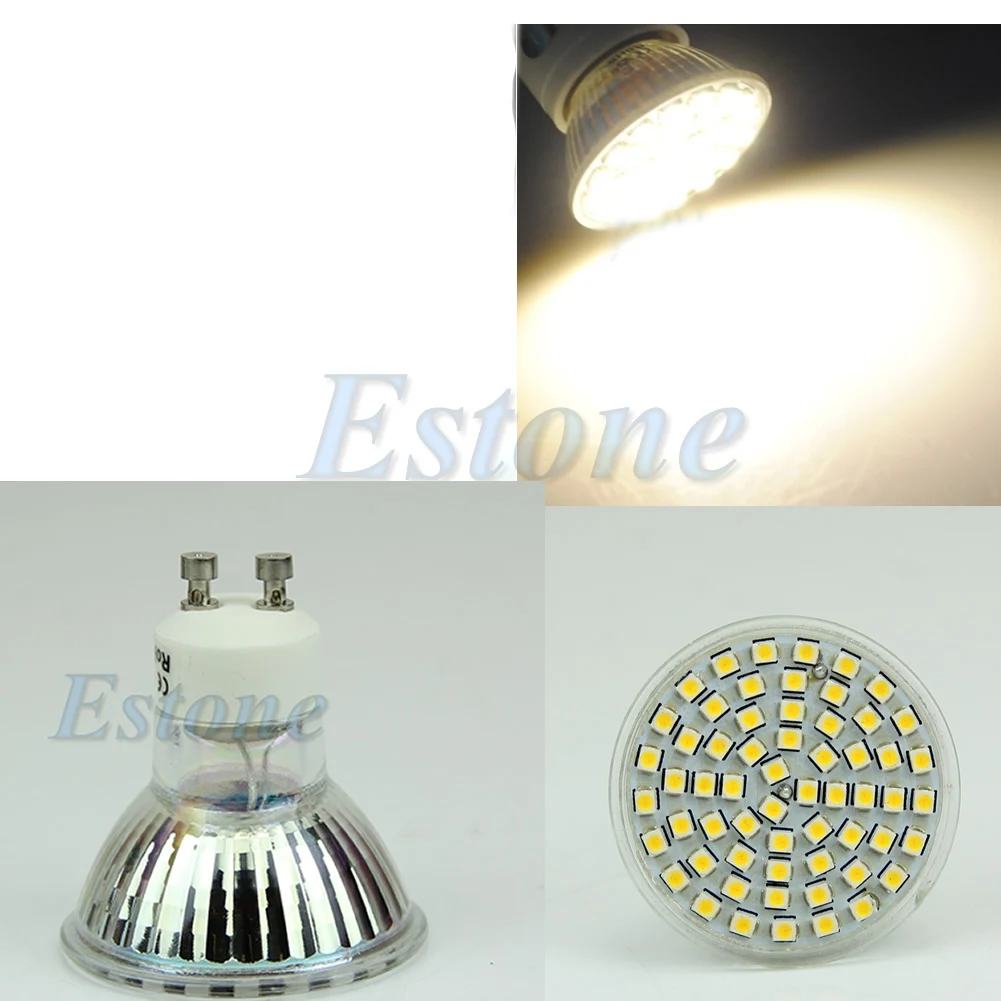 LED 스포트 라이트 전구 GU10 AC 220 - 240V Bombillas LED 램프 60 LED 3528 SMD Lampara 스포트 라이트 5W 3500k 따뜻한 흰색