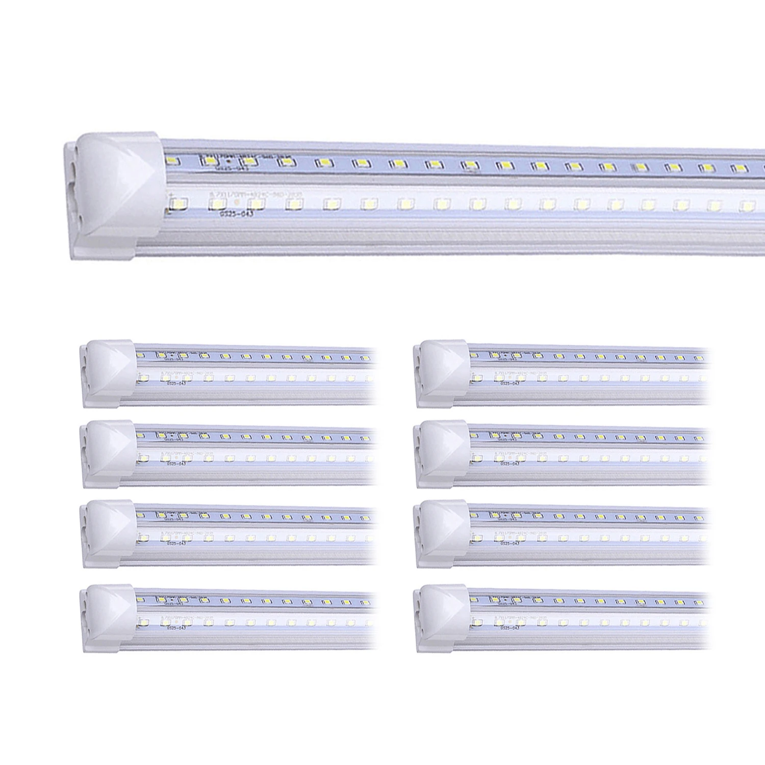 

8 Pcs T8 8' Led Bulbs 72W Integrated 8Foot Led Tube Light 6000K 8640lm 2.4M Linkable 8FT Led Shop Light Fixtures 85-277V 120V