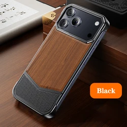 Eary Solid Wooden Phone Case with MagSafe and Shockproof Protection for iPhone 17 Pro (Black)