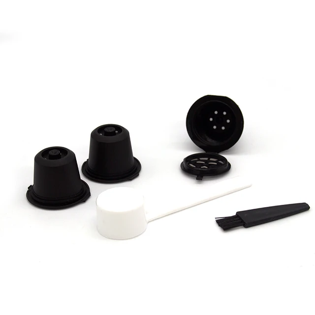 1 db Újratölthető Újrafelhasználható Kávéfajta Szűrők A Nespresso Kávéfőzőhöz Kefe Kanál Kávé Kiegészítőkkel - Image 3