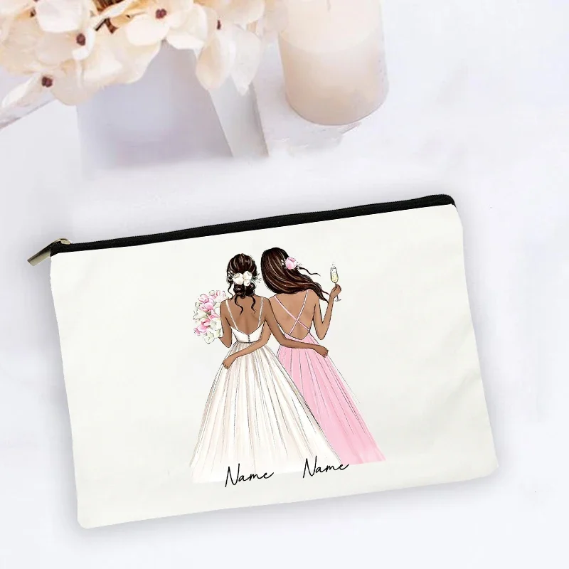 Personalised Makeup Bag Custom Name  Cosmetic Bags Travel Toiletry Organizer Bride Storage Make Up Case Wedding Bridesmaid Gifts 6