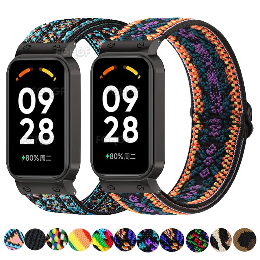 

Replacement Strap For Xiaomi Smart Band 8 Active Wristband Elastic Nylon Bracelet For Mi Band 8 Active SmartWatch Band Accessory