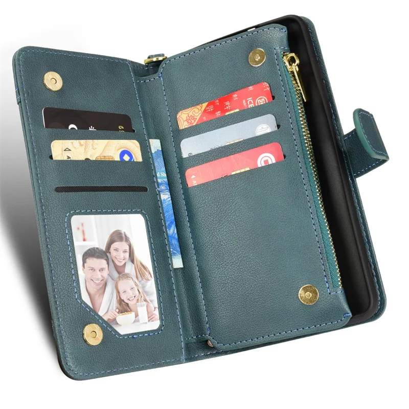 Luxurious Leather Wallet Crossbody Phone Case with Card Holder - Protective Lanyard Bag