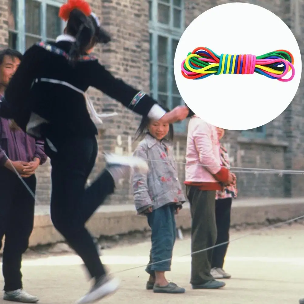 

Rubber Band Toy Practical Non-Fading Adjustable Colorful Skipping Rope Game Rubber Band for Kids Skipping Rope Game Jump Rope