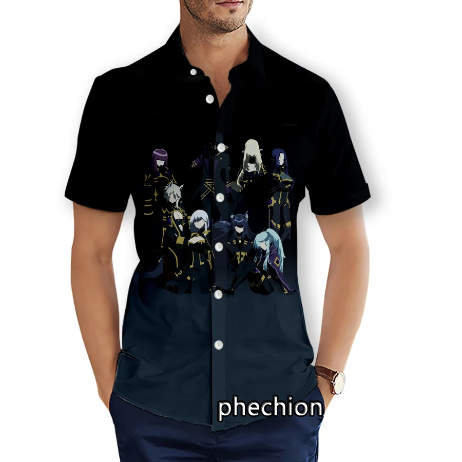 

phechion Mens Short Sleeve Beach Shirts Casual The Eminence in Shadow 3D Print Shirts Fashion Streetwear Men Tops U36