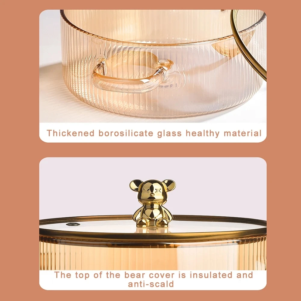 Glass Saucepan Bear Knob 5