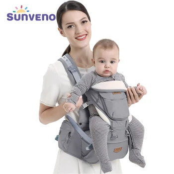 Sunveno Ergonomic Baby Carrier Baby Kangaroo Child Hip Seat Tool Baby Holder Sling Wrap Backpacks Baby Travel Activity Gear 1