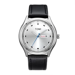 TOMI Minimalist Quartz Watch - Sleek and Versatile Fashion Accessory (Black silver)
